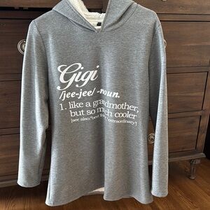 NEW Gray Hoodie with 'Gigi' Definition Print